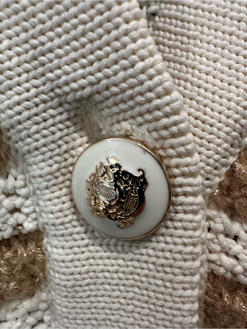 Talbots Kate cardigan sweater in toasted coconut and ivory Sz M NWT - Picture 4 of 10